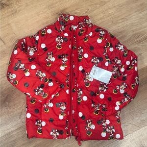 Kids Red Minnie Mouse Puffer Jacket size 5/6